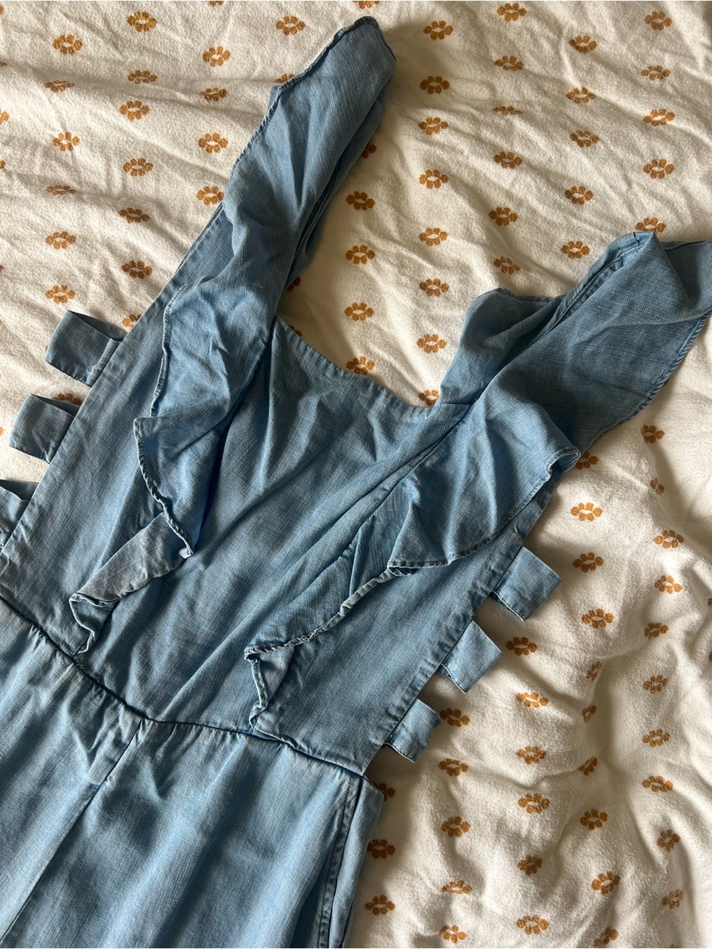 K/Lab Light Blue Ruffle-Trim Jumpsuit - Picture 2 of 7
